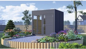 Bertilo Cubus 2 Office Gartenhaus 223x230cm anthrazit