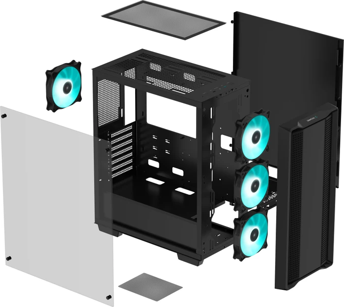 DeepCool CC560, schwarz, Glasfenster