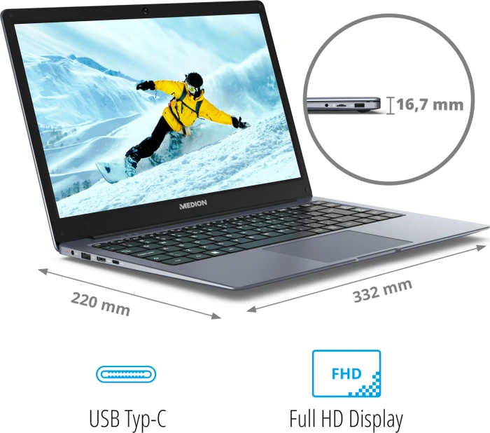 Medion Akoya E14223, Celeron N4120, 4GB RAM, 128GB Flash, DE