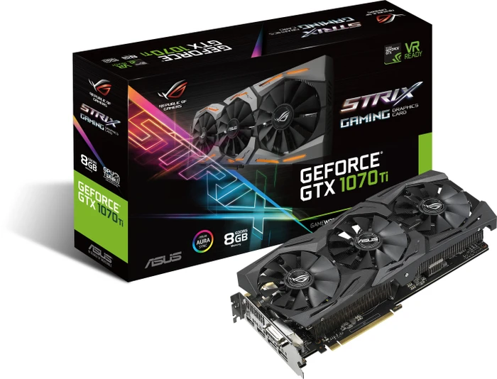 ASUS ROG Strix GeForce GTX 1070 Ti, ROG-STRIX-GTX1070TI-8G-GAMING, 8GB GDDR5, DVI, 2x HDMI, 2x DP