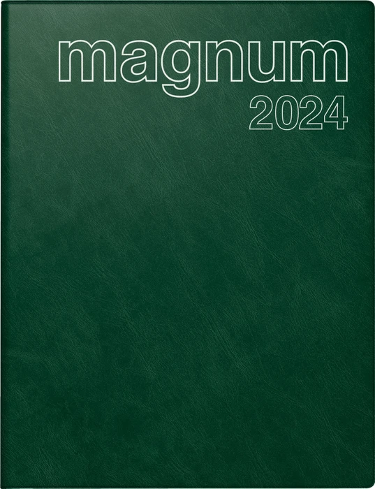 Brunnen Magnum Wochenkalender 2024, 183x240mm, Kunststoff-Cover, dunkelgrün, 72 Blatt