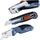 Bosch Professional Messer Set 3-teilig, Cutter/Klappmesser/Teppichmesser, beidhändig, schwarz/blau (1600A027M4)