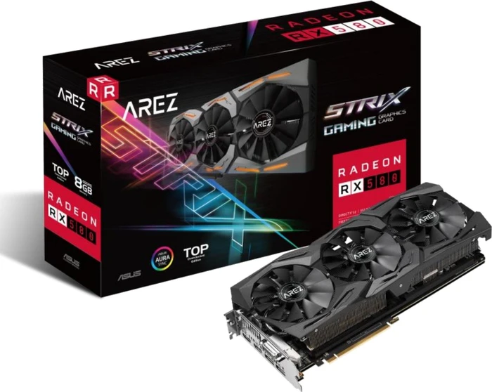 ASUS AREZ Strix Radeon RX 580 TOP, AREZ-STRIX-RX580-T8G-GAMING, 8GB GDDR5, DVI, 2x HDMI, 2x DP