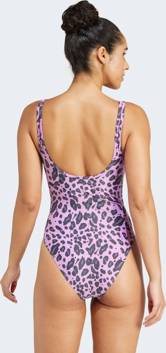 adidas Essentials Animal Print U-Back Badeanzug preloved purple/white (Damen)