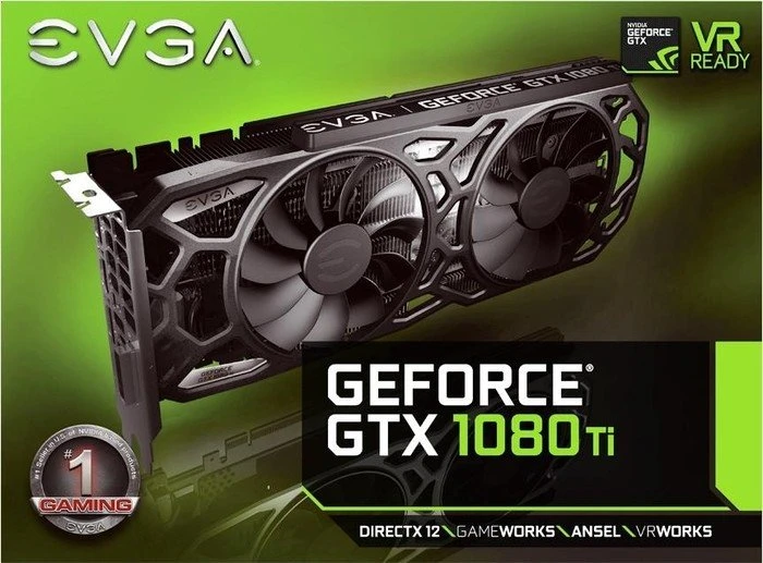 EVGA GeForce GTX 1080 Ti SC Black Edition Gaming, 11GB GDDR5X, DVI, HDMI, 3x DP