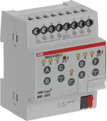 ABB VAA/S6.230.2.1 Ventilantrieb-Aktor 6-fach, 230V, 4TE REG, Schaltaktor