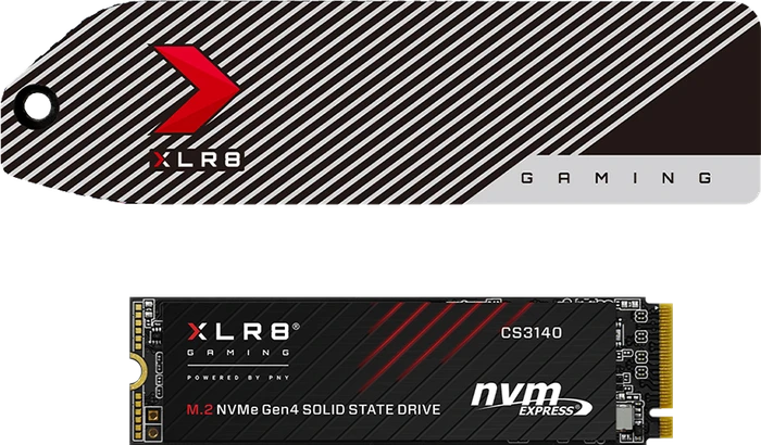 PNY XLR8 CS3140 SSD Gaming Kit Designed to Fit PS5 1TB, M.2 2280 / M-Key / PCIe 4.0 x4, Kühlkörper