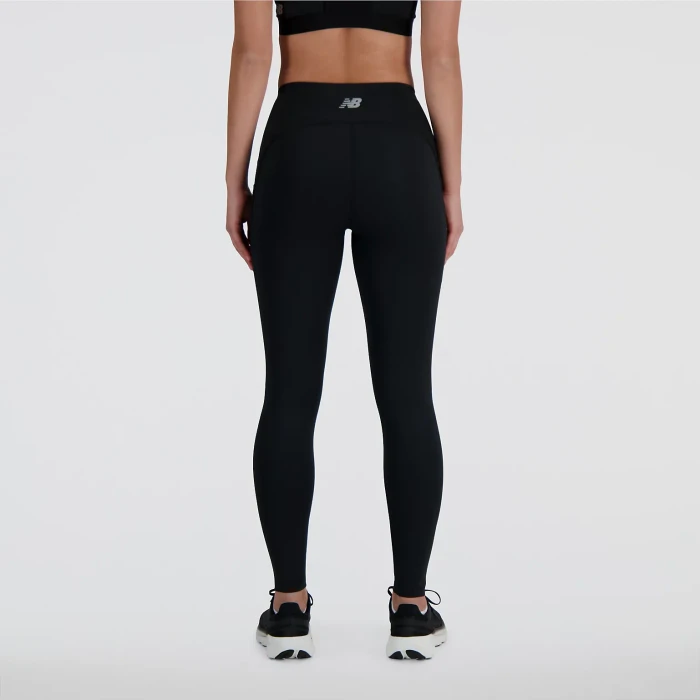 New Balance Sleek Pocket High Rise 27" Legging Hose lang schwarz (Damen)