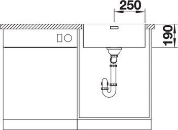 Blanco Andano 500-IF/A InFino Einbau Becken mittig mit Ablauffernbedienung edelstahl