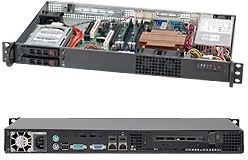 Supermicro SuperChassis 510T-203B, grau/schwarz, 1HE, 1x 200W
