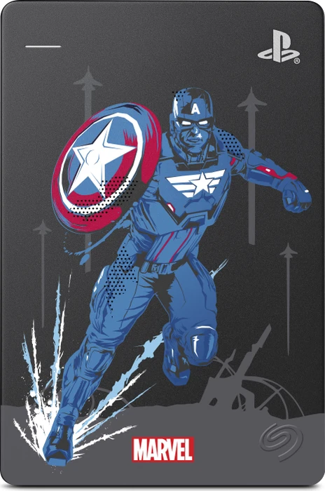 Seagate Game Drive for PlayStation - Marvel Avengers Limited Edition, 2TB, Captain America, USB 3.0 Micro-B