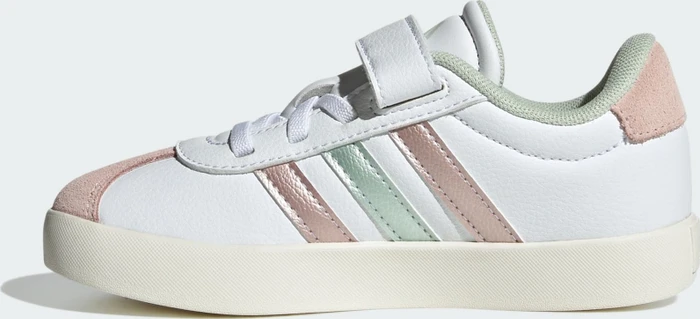 adidas VL Court 3.0 cloud white/linen green metallic/sandy pink metallic (Junior)