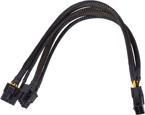 Phobya 8-Pin PCIe auf 2x 6/8-Pin PCIe Adapter, Y-Kabel, 30cm, sleeved, schwarz