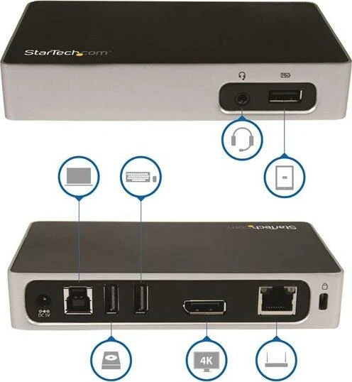 StarTech 4k DisplayPort Dockingstation, USB-B 3.0 [Buchse]