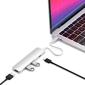 Satechi Aluminium Multi-Port Slim silber, USB-C 3.0