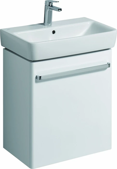 Geberit Renova Compact Waschtisch 60cm, Hahnloch mittig, mit Überlauf, weiß/KeraTect