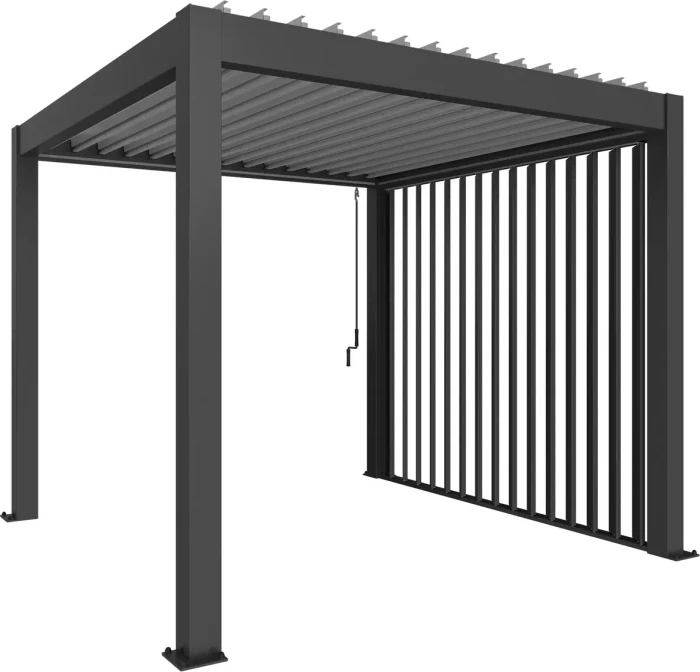 Biohort Lamellenseitenwand für Pergola 3m dunkelgrau-metallic