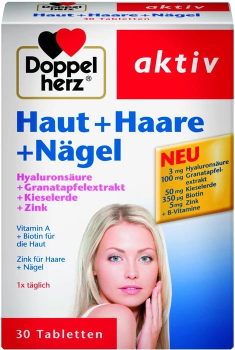 Doppelherz aktiv Haut + Haare + Nägel Tabletten, 60 Stück