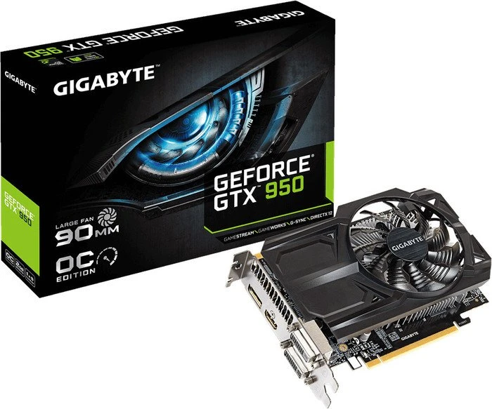 GIGABYTE GeForce GTX 950 OC, 2GB GDDR5, 2x DVI, HDMI, DP