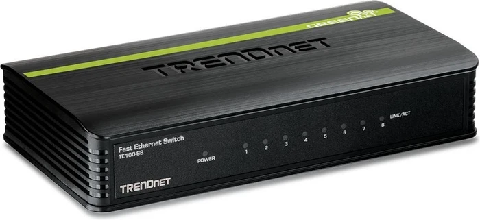TRENDnet TE100 GREENnet Desktop Switch, 8x RJ-45