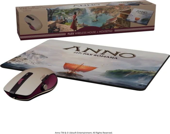 Lexip x Ubisoft Flex Wireless Mouse mit 3D Joystick inkl. Mousepad, Anno 117 Edition: Pax Romana, USB