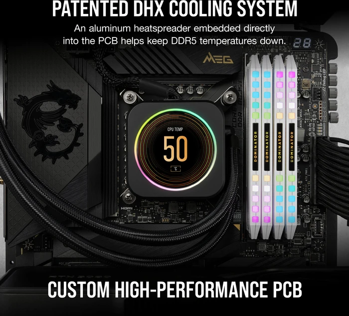 Corsair Dominator Platinum RGB weiß UDIMM 64GB Kit, DDR5-5200, CL40-40-40-77