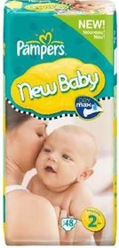 Pampers Premium Protection New Baby Gr.2 Einwegwindel, 3-6kg, 48 Stück