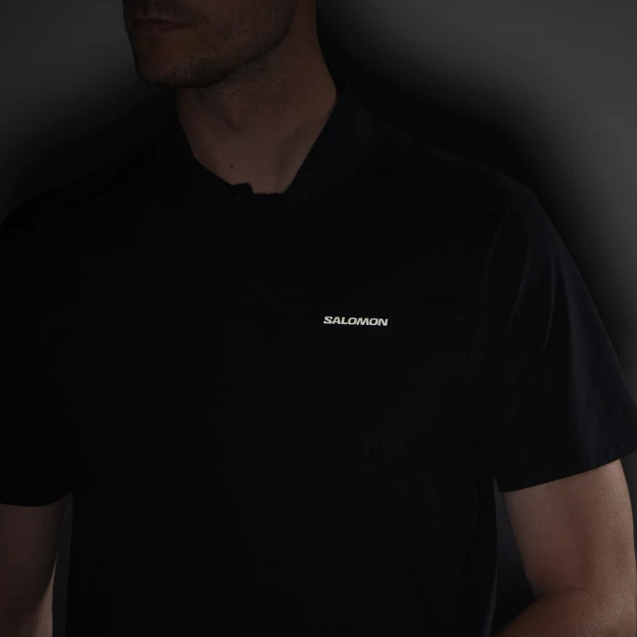 Salomon Trackline Poloshirt kurzarm deep black (Herren)