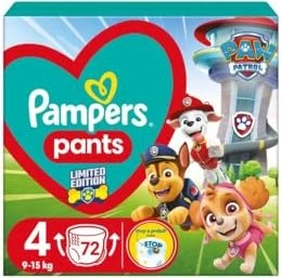 Pampers Baby-Dry pants Gr.4 Paw Patrol Einwegwindel, 9-15kg, 72 Stück