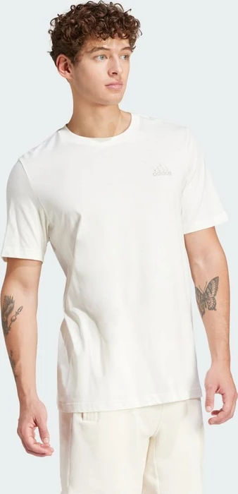 adidas Essentials Single Jersey Embroidered Small Logo T-Shirt kurzarm off white (Herren)