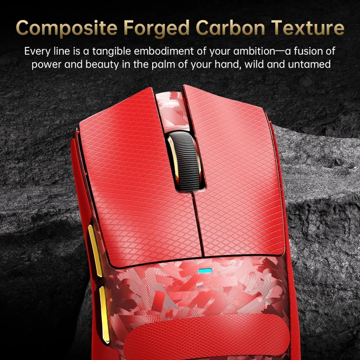 Attack Shark X11 Ultra Carbon Fiber 8KHz Wireless, Forged Red, inkl. Grip Tape, USB/Bluetooth