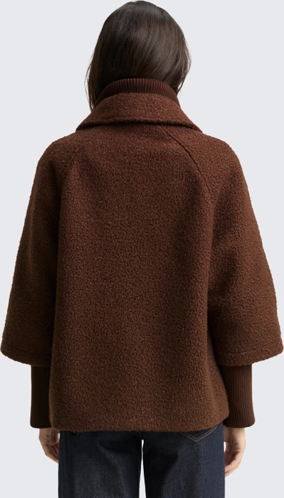 Tom Tailor Boucle Cape Jacke dark pecan brown (Damen)
