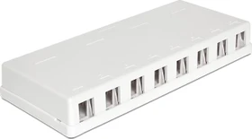 DeLOCK Keystone Aufputz-Leergehäuse, 8-fach, 1HE, weiß