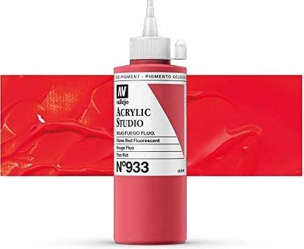 Vallejo Studio Acrylic fluorescent flame red, 200ml