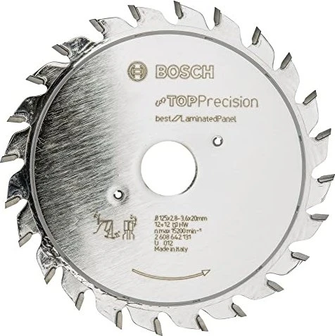 Bosch Professional Top Precision Best for Laminated Panel Kreissägeblatt 24Z, 125x3.6x20mm, 1 Stück