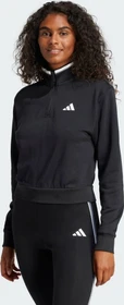 adidas Essentials Color Pop French Terry Crop Quarter-Zip Originals Sweatshirt schwarz (Damen)