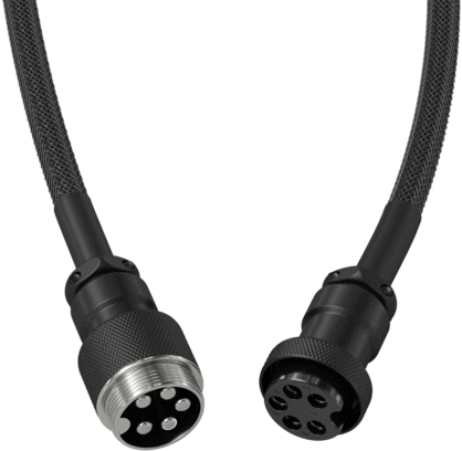 Glorious Coiled Cable USB-C auf USB-A, Tastaturkabel (Spiral-Textilkabel), 1.37m, Phantom Black