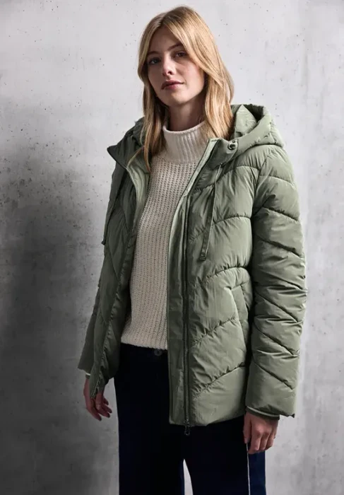 Street One Jacke mit Wellen-Steppung Jacke lichen green (Damen)