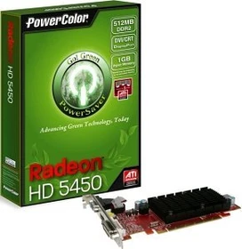 PowerColor Radeon HD 5450 Go! Green DP, 512MB DDR2, VGA, DVI, DP