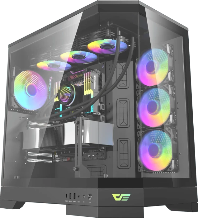 DarkFlash DQX90 Black, Glasfenster