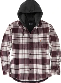 Carhartt Rugged Flex Relaxed Fit Flannel Fleece Lined Hooded Hemd langarm malt (Herren)
