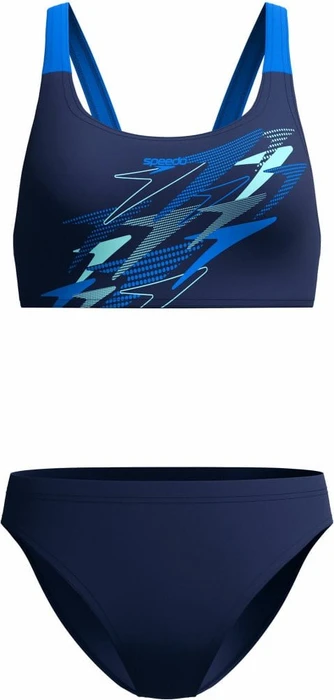 Speedo Medley mit Logo und V-Rücken Bikini-Set navy (Damen)