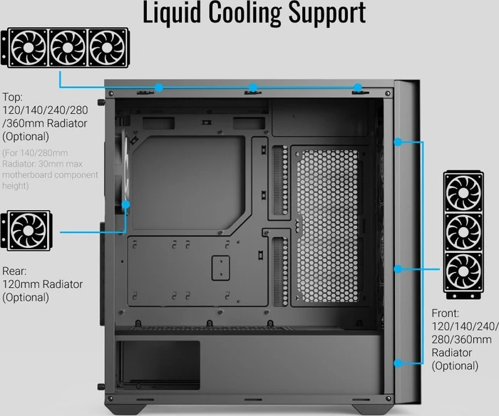 AeroCool D502A White, Glasfenster