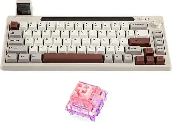 Epomaker RT65 Wireless, Gray White, LEDs RGB, hot-swap, Epomaker Flamingo, USB/Bluetooth, US