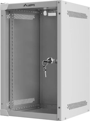 Lanberg WF10 Series 10" Rack Wandschrank 9HE, hängend, Flatpack, Glastür, IP20, RAL 7035, 310mm tief