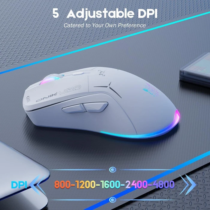Onikuma CW917 Wireless Gaming Mouse weiß, USB