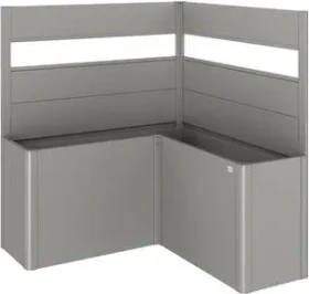 Biohort Sichtschutz mit Lichtpaneel L-Form 152x152x91cm für Hochbeet quarzgrau-metallic, 2 Stück