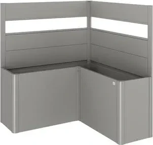 Biohort Sichtschutz mit Lichtpaneel L-Form 152x152x91cm für Hochbeet quarzgrau-metallic, 2 Stück
