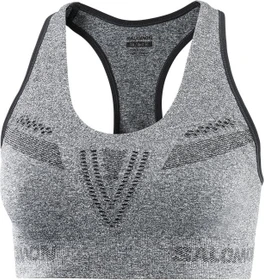 Salomon Essential Move On Seamless Sport-BH deep black/heather/reflective silver (Damen)