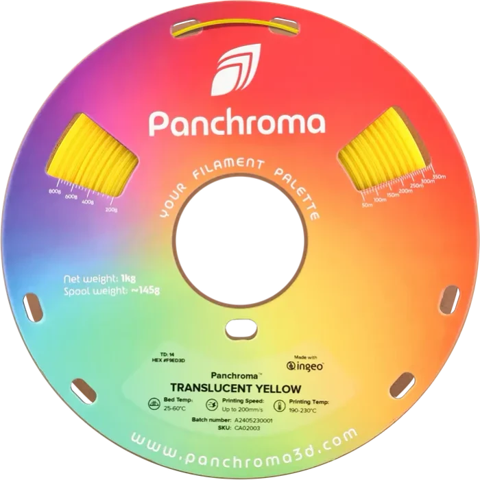 Polymaker Panchroma PLA Translucent, Yellow, Spule, 1.75mm, 1.00kg